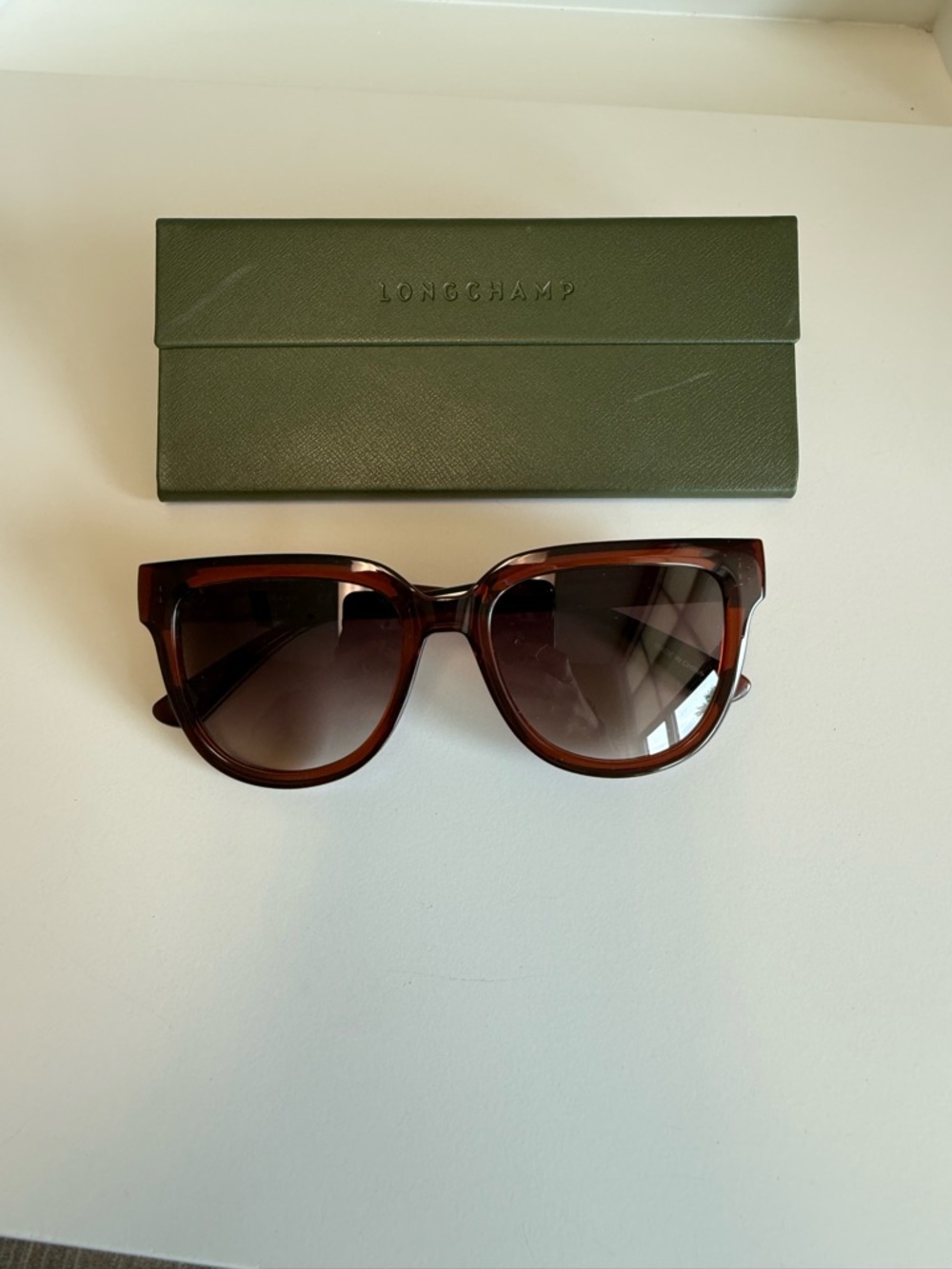 Longchamp Women's Sunglasses: Brown Frame, Brown Gradient Lenses, NEW - Picture 9 of 11